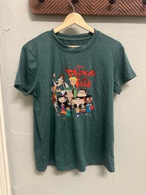 Disney Phineas and Ferb Green Graphic Tee